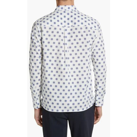 Ted Baker London Ilenka Floral Geo Print Cotton Button-Up Shirt NWOT Size 4/Larg - Picture 3 of 11